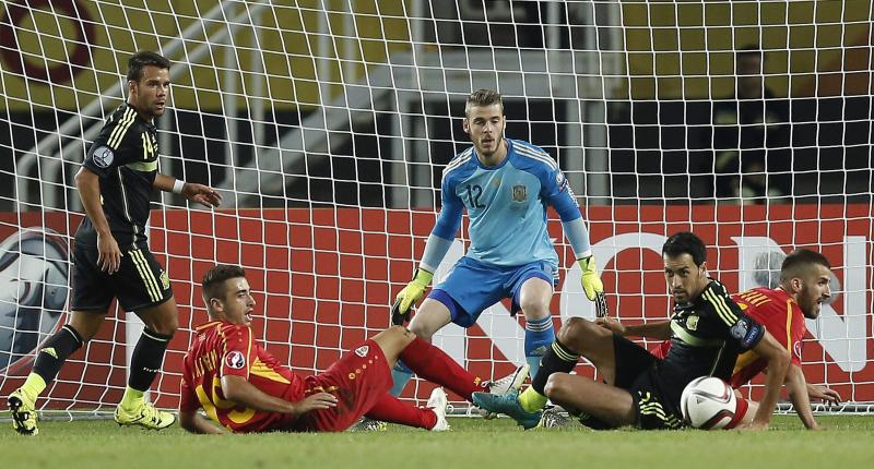 De Gea, en el partido ante Macedonia. 