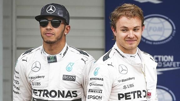Lewis Hamilton y Nico Rosberg.