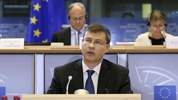 El vicepresidente de la CE para el Euro y el Diálogo Social, Vladis Dombrovskis.