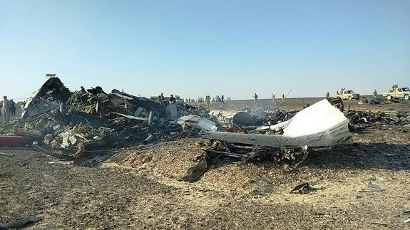 Los restos del avión siniestrado.