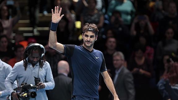 Roger Federer celebra el triunfo. 