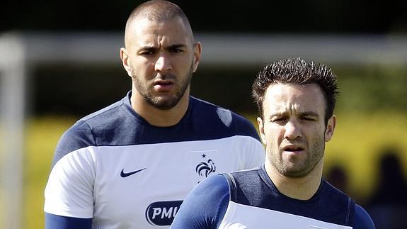 Karim Benzema y Mathieu Valbuena. 