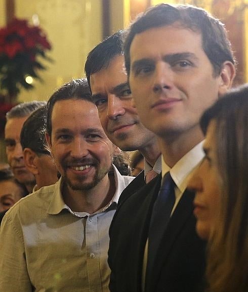 Albert Rivera (d) y Pablo Iglesias (i), en el Congreso.