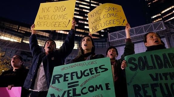 Imagen de la concentración en Nueva York. 