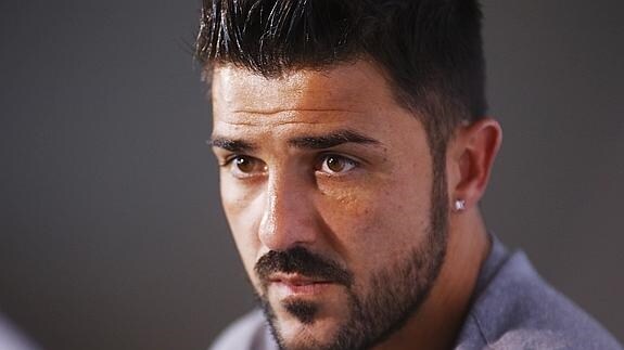 David Villa durante un acto publicitario. 