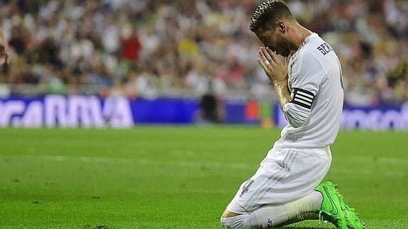 Sergio Ramos, en un partido con el Real Madrid. 