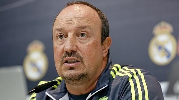 Rafa Benítez, en rueda de prensa. 