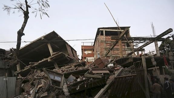 Daños causados por el terremoto. 