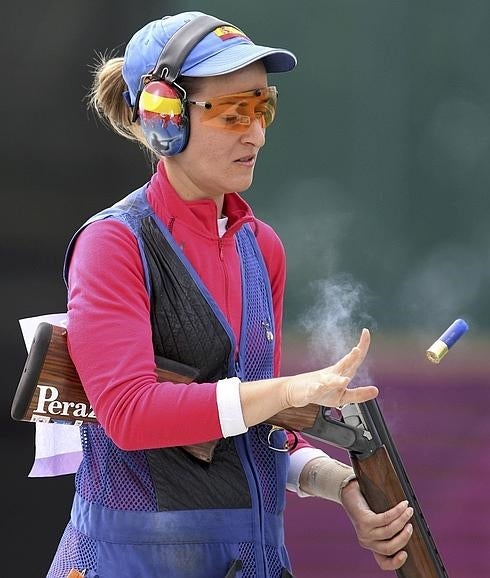 Gálvez recarga su arma en Londres 2012. 