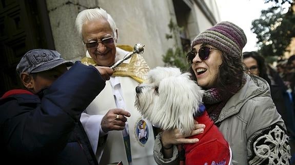 Mascotas y dueños cumplen con la tradición de que San Antón les bendiga