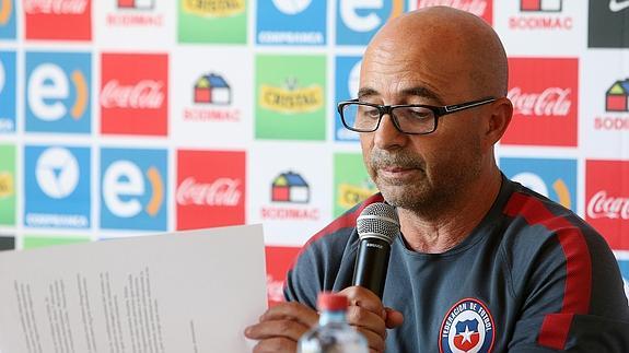 Sampaoli en rueda de prensa. 