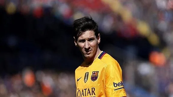 Messi, en un momento del partido Levante-Barcelona del pasado domingo. 