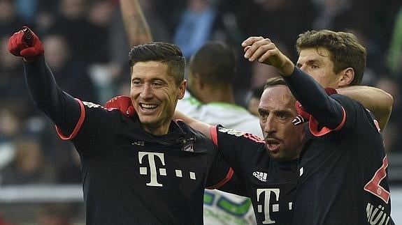 Los jugadores del Bayern celebran un gol. 