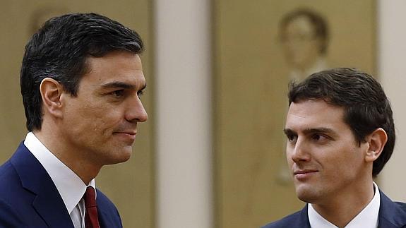 Pedro Sánchez y Albert Rivera.