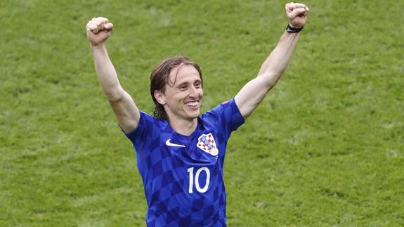 Modric celebra la victoria croata. 