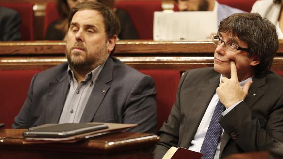 Oriol Junqueras y Carles Puigdemont. 