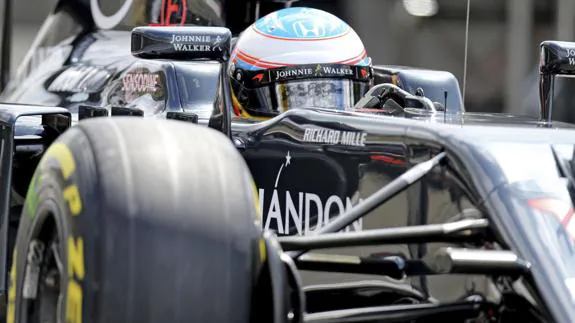 Fernando Alonso, durante los entrenamientos del GP de Alemania. 