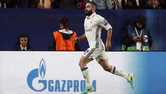 Carvajal, durante el partido. 