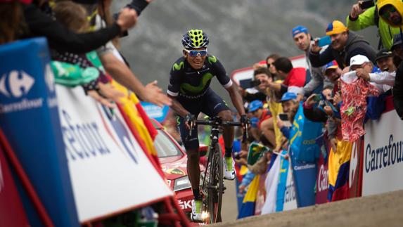 Nairo Quintana, durante la etapa. 