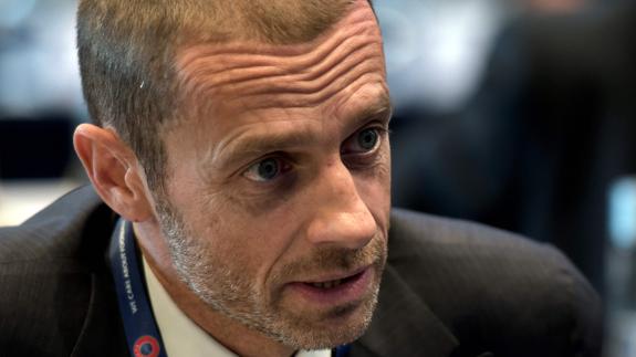 Aleksander Ceferin, durante un acto de la UEFA. 