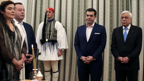 Alexis Tsipras, durante la ceremonia en la que se ha constituido el nuevo Gobierno. 