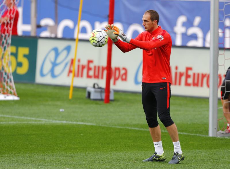 Jan Oblak, portero esloveno del Atlético, durante un entrenamiento. 