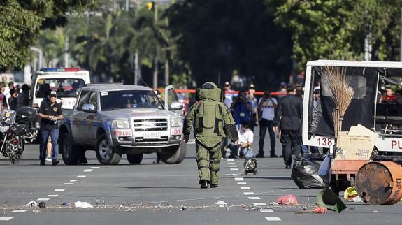 Zona donde se ha hallado el detonador cerca de la embajada.