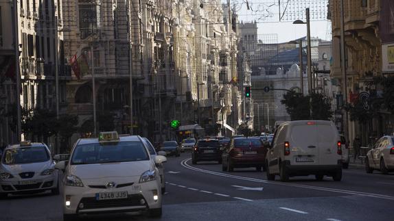 La Gran Vía de Madrid, este lunes.