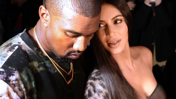 Kanye West y Kim Kardashian. 