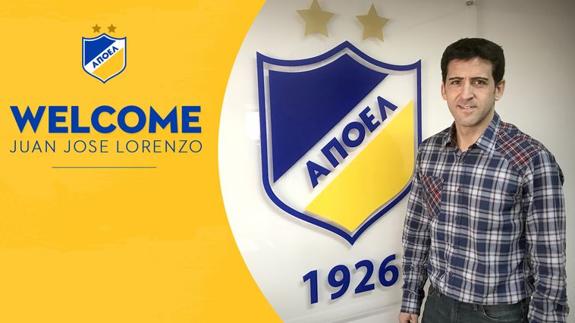 Juanjo Lorenzo, en su presentación con el Apoel. 