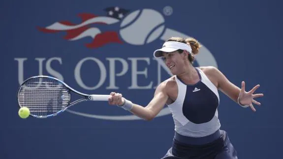 Garbiñe Muguruza, durante un partido. 