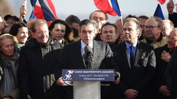 François Fillon, en la parisina plaza del Trocadero.