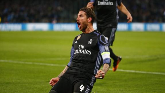 Ramos, tras un gol. 