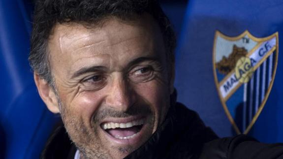 Luis Enrique, ante el Málaga. 