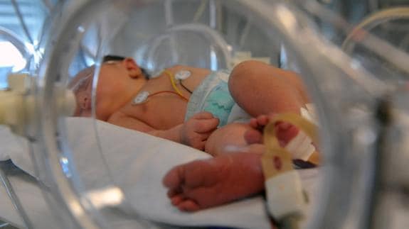 Un bebé en la incubadora.