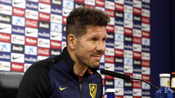 Diego Simeone, en rueda de prensa. 