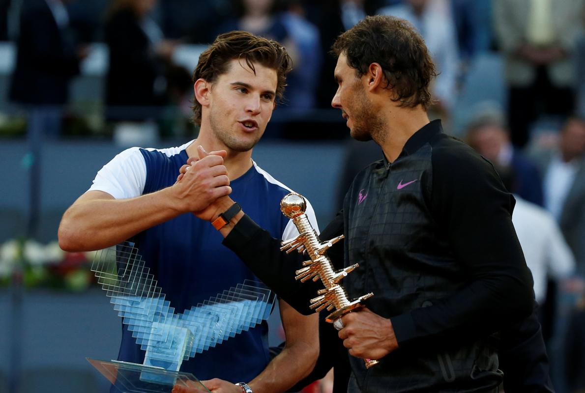 Thiem, tras ganar a Nadal. 