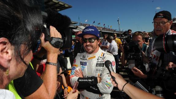 Fernando Alonso, en el circuito de Indianápolis. 