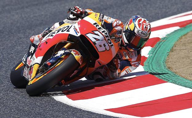 Pedrosa, en los entrenamientos clasificatorios. 