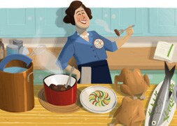 Julia Child cocina un sugerente doodle de Google