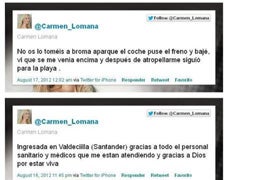 La propia Carmen Lomana ha explicado lo sucedido en su cuenta de Twitter.