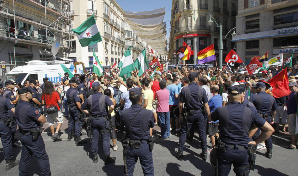 Imagen de la marcha del SAT en Málaga. / Salvador Salas