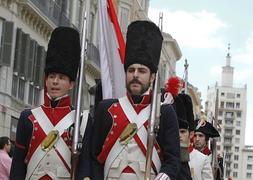 Uno de los momentos del desfile por calle Larios. Álvaro Cabrera