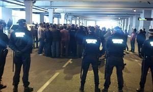 Uno de los momentos de la concentración de esta mañana. F. Jiménez