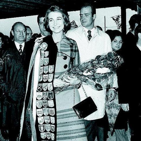 Los Reyes, durante su primera visita a Málaga como Príncipes en 1972.