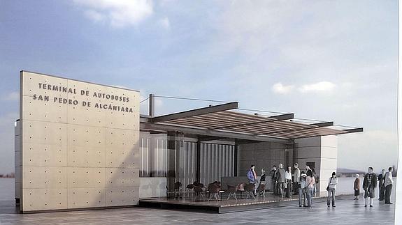 Recreación de la nueva terminal de autobuses de San Pedro