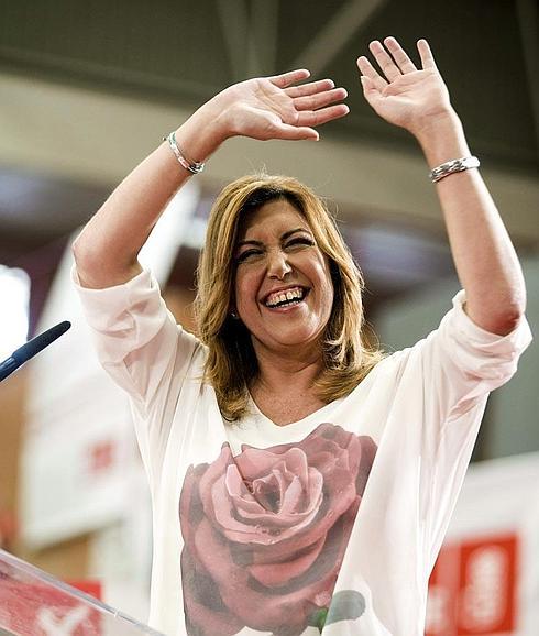 Susana Díaz, durante un mitin electoral en Málaga el pasado mes de mayo. 