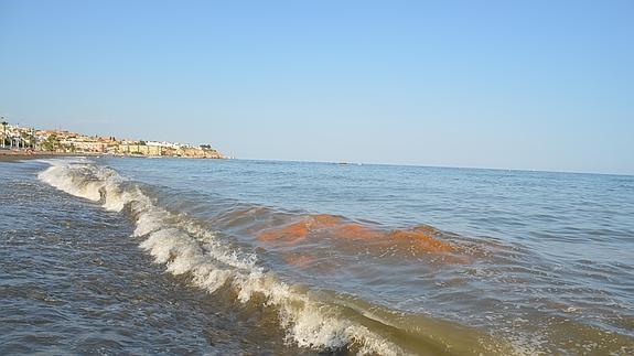 Aspecto que presentaba este martes por la tarde la playa rinconera de La Cala del Moral