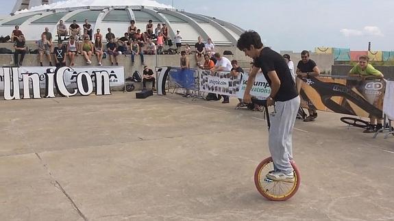 El malagueño Pablo Rodríguez participando en la categoría Flatland avanzado.