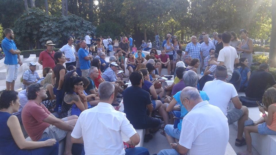 Una de las últimas asambleas de Ganemos Málaga, celebrada en el Eduardo Ocón.